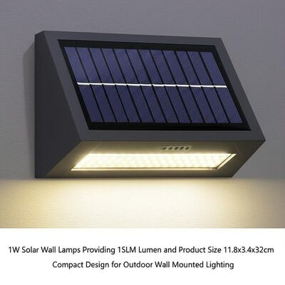 Un bon prix. 1W Solar Wall Lamps Providing 15LM Lumen and Product Size 11.8x3.4x32cm Compact Design for Outdoor Wall Mounted Lighting en ligne
